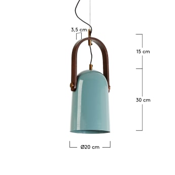 Lampe suspension Zanie bleu - dimensions