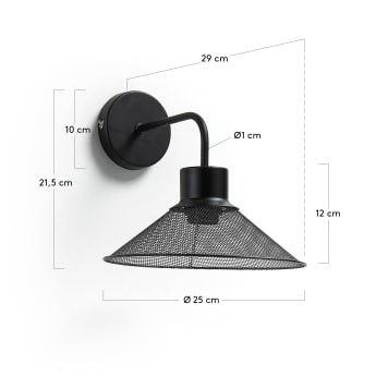 Mody wall lamp, black - sizes