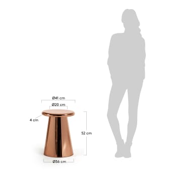 Table d'appoint Pitt Ø 41 cm cuivre - dimensions
