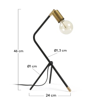 Lámpara de mesa Jana de acero adaptador UK - tamaños