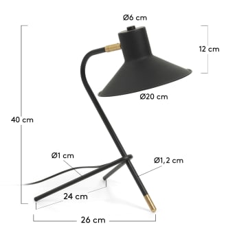 Brianna table lamp black - sizes