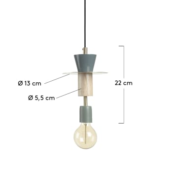 Lampe suspension Naroa vert - dimensions