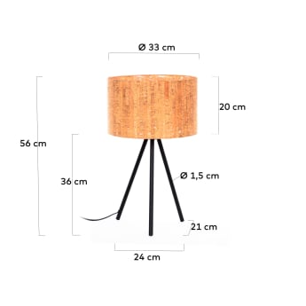 Lampe de table Shaden - dimensions