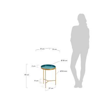 Table d'appoint Naoko Ø 31 cm vert - dimensions