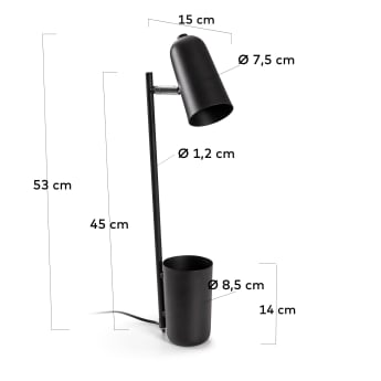 Sausalito schwarze Tischlampe - Größen