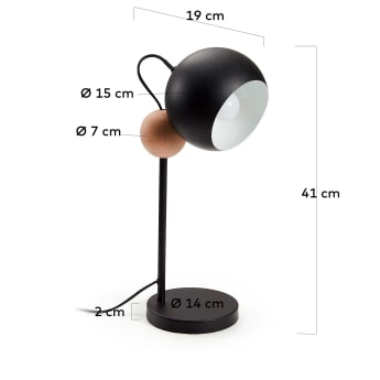 Black Vonne table lamp - sizes