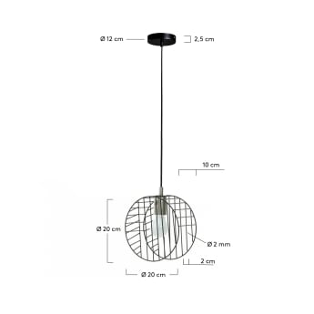 Arietta ceiling lamp in black - sizes