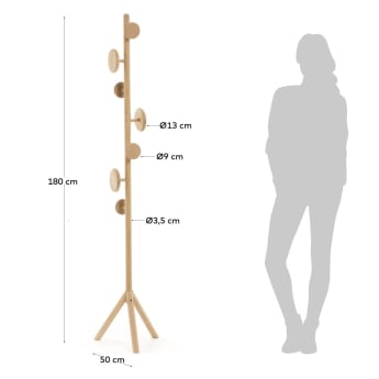 Kleiderständer Nalini massives Birkenholz 180 cm - Größen