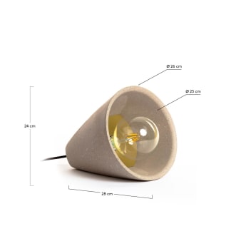 Lámpara de sobremesa Arilia de cemento 28 cm - tamanhos