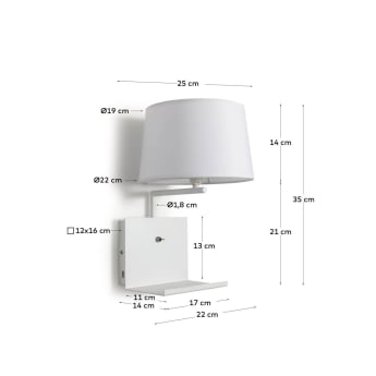 White Neala wall lamp - sizes
