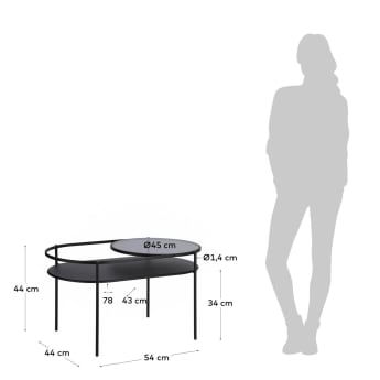 Table basse Daheli 80 x 44 cm - dimensions