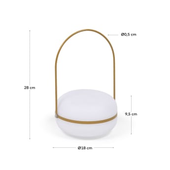 Tea table lamp in polythene and metal with mustard finish - sizes