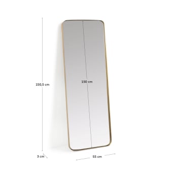 Marco gold metal wall mirror 55 x 150,5 cm - sizes