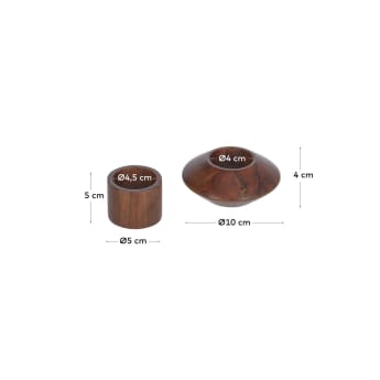 Set Tamar de 2 anillos de servilleta madera maciza acacia - tamaños