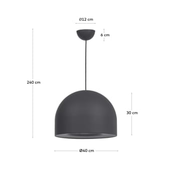 Lampa sufitowa Karina w kolorze czarnego aluminium - rozmiary