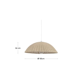 Lampa sufitowa Deyarina wykonana z rattanu z naturalnym wykończeniem - rozmiary