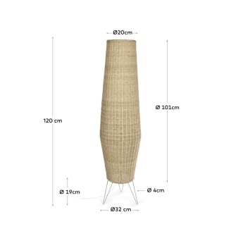 Kamaria large rattan table lamp with natural finish1 - sizes