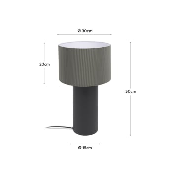 Lámpara de mesa Domicina de metal con acabado negro y gris adaptador UK - tamaños