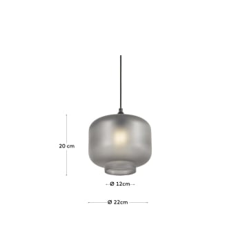 Cristabel ceiling light in grey glass - sizes