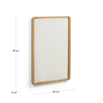 Miroir Shamel en bois de teck 45 x 70 cm - dimensions