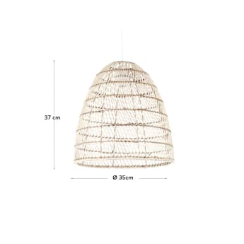 Pantalla para lámpara de techo Dunya 100% ratán con acabado natural Ø 35 cm - tamaños