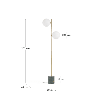 Lonela floor lamp in marble with green finish - sizes