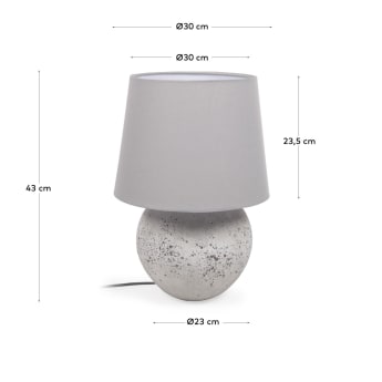 Lámpara de mesa Marcela de cerámica con acabado gris - tamaños
