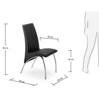 Black Zana chair - sizes