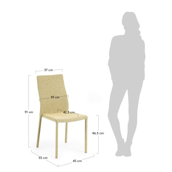 Chaise Abelle moutarde - dimensions
