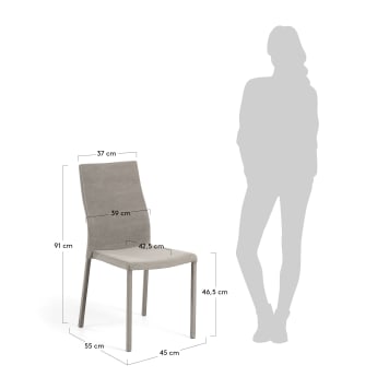 Grey fabric Abelle chair - sizes