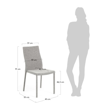 Cadira Abelle gris fosc - mides