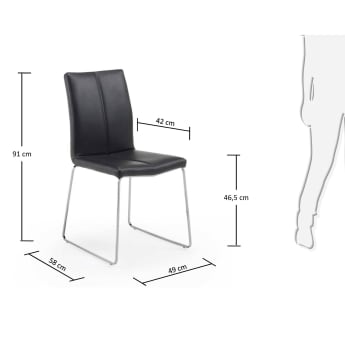 Stuhl Drito, schwarz - Größen