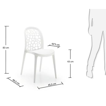 White Messy chair - sizes