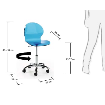 Gota chair, blue - sizes