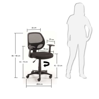 Chaise bureau Atta - dimensions