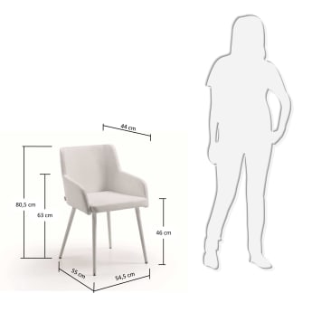 Rua armchair, white - sizes