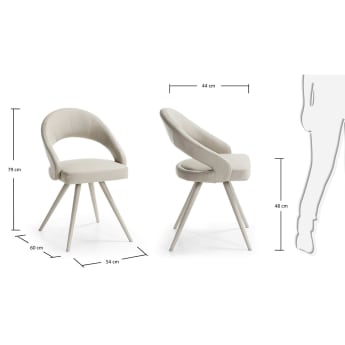 Vanity2 chair, beige - sizes