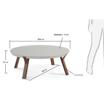 Dilos coffee table, walnut and grey - sizes