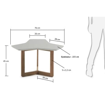 Treffles coffee table 76 cm, oak and grey - sizes