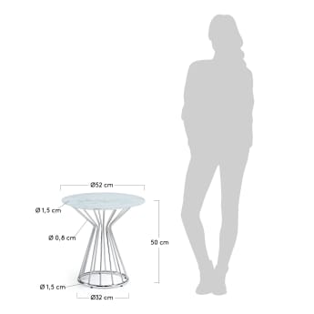 Emil Side table, glass marble effect - sizes