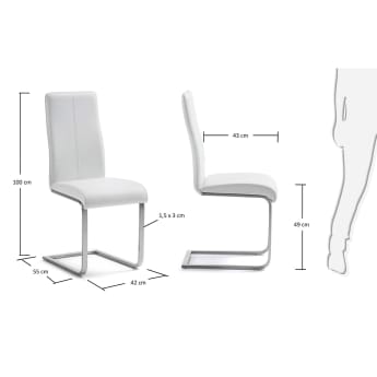 Yanti chair, white - sizes