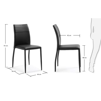 Fennel chair, black - sizes