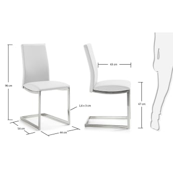 Cadeira Allen, branco - tamanhos