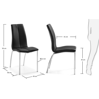 Black Flavio chair - sizes