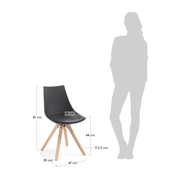 Avenue chair, black - sizes
