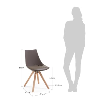 Avenue chair, brown - sizes