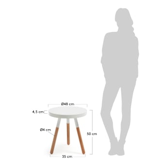 Table basse Kirb 48 cm blanc - dimensions