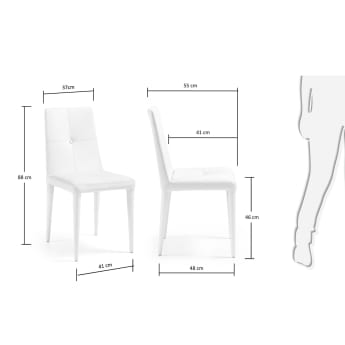 Cust chair, white - sizes