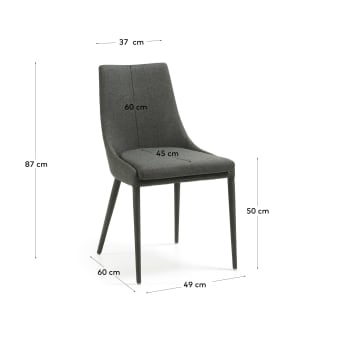 Καρέκλα Davi, σκούρο γκρι - μεγέθη