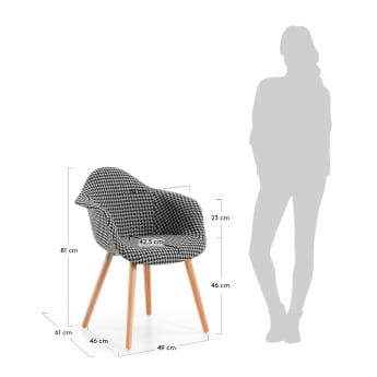 Kevya armchair, black and white - sizes